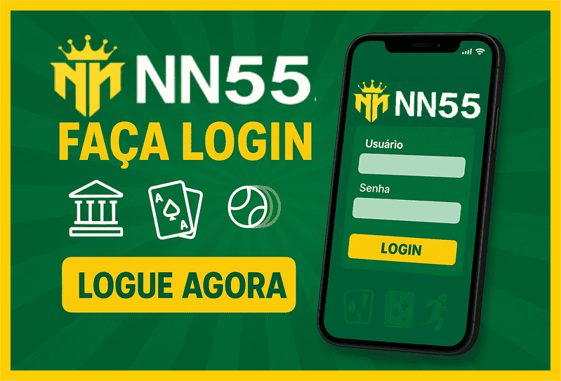 Imagem destacando login seguro na NN55BET para novos usuários